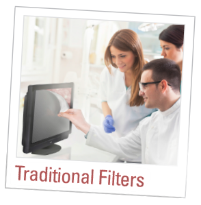 Traditional Filter being peeled off of a monitor